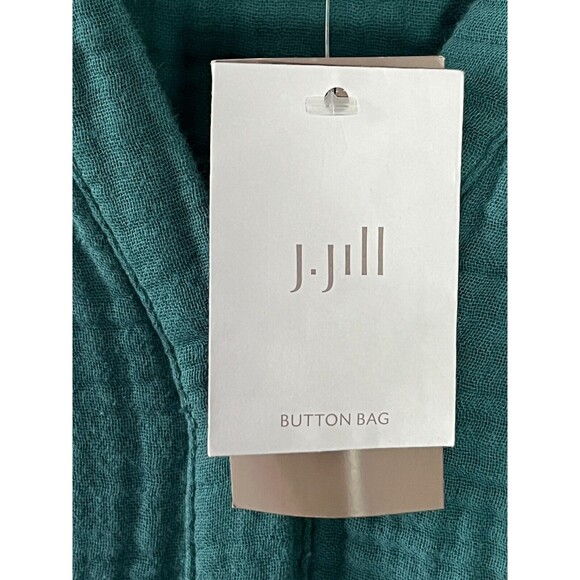 J. Jill Teal Button-Front Midi Dress - Picture 3 of 11